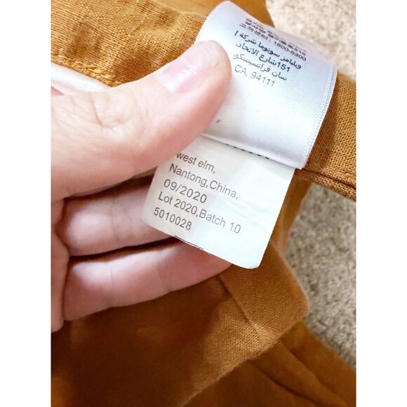 West Elm Linen Cotton Curtain Panel Golden Oak Window Drapery Rustic 48x96 - Picture 2 of 3